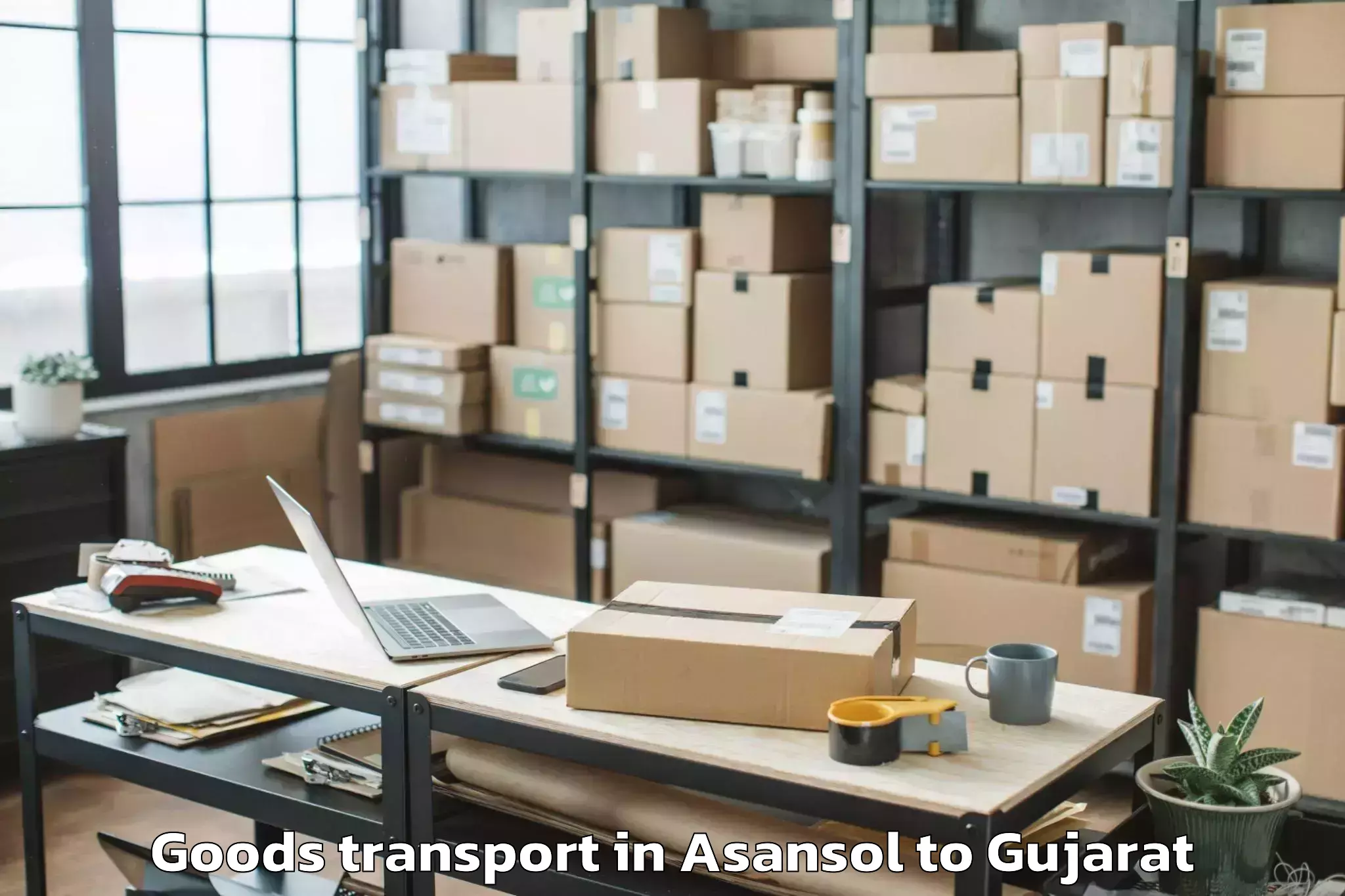 Easy Asansol to Khambhalia Goods Transport Booking